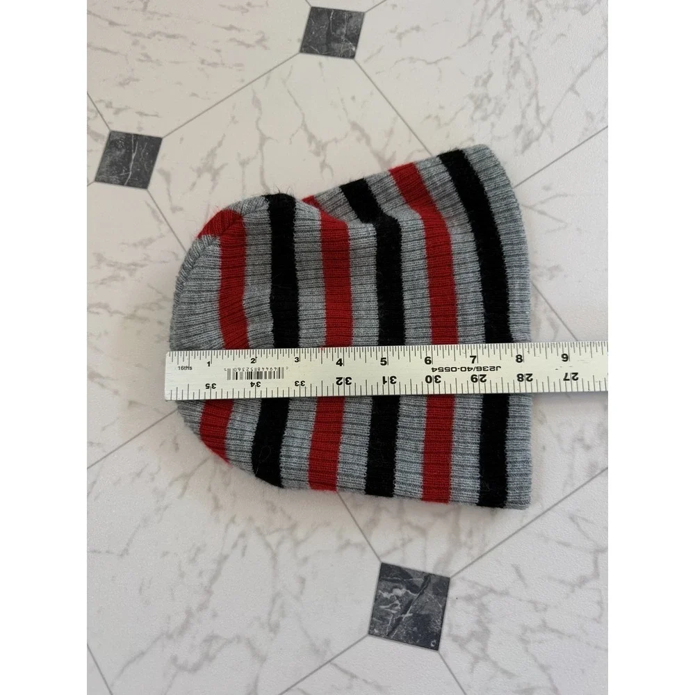 Disney Mickey Mouse Striped Beanie Gray Red Black Kids‎ 2T–5T Knit Hat